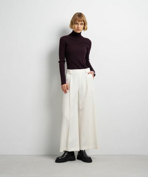 LANVIN en Bleu / ランバン オン ブルー その他パンツ | ダブルクロスワイドパンツ | 詳細17