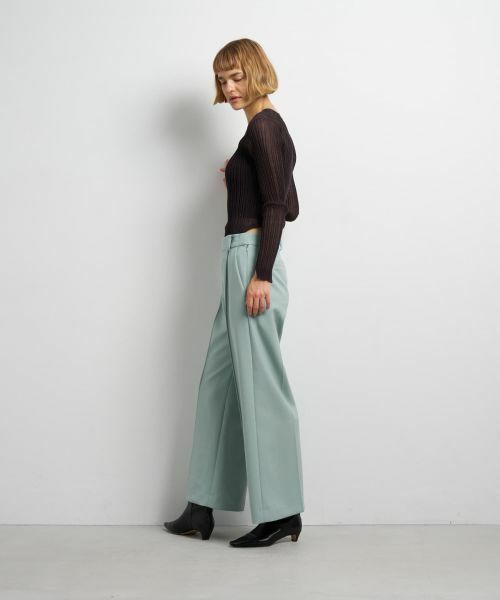 LANVIN en Bleu / ランバン オン ブルー その他パンツ | ダブルクロスワイドパンツ | 詳細2