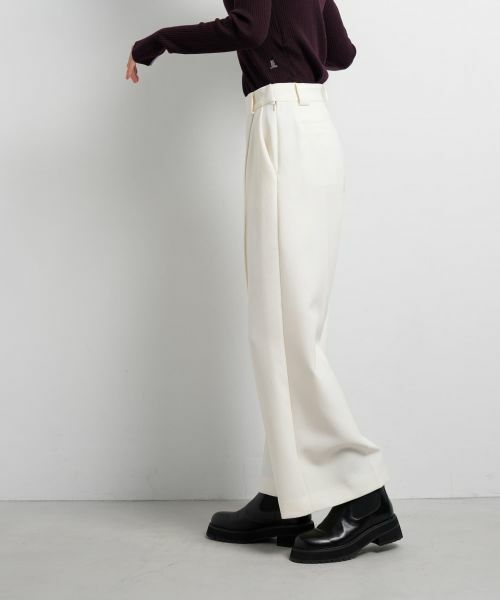 LANVIN en Bleu / ランバン オン ブルー その他パンツ | ダブルクロスワイドパンツ | 詳細21