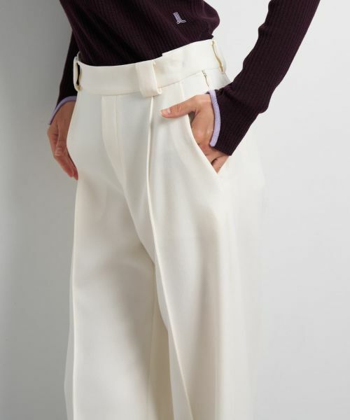 LANVIN en Bleu / ランバン オン ブルー その他パンツ | ダブルクロスワイドパンツ | 詳細23