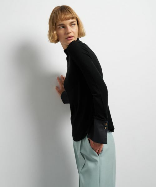 LANVIN en Bleu / ランバン オン ブルー Tシャツ | カシミヤシルクカフスコンビカットソー | 詳細13