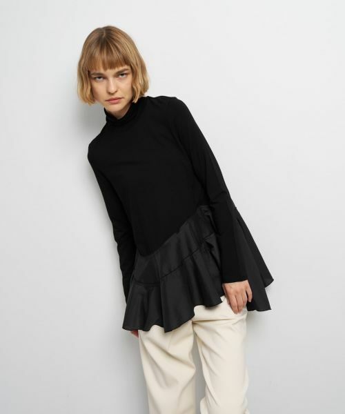 LANVIN en Bleu / ランバン オン ブルー Tシャツ | アシンメトリーヘムタートル | 詳細13