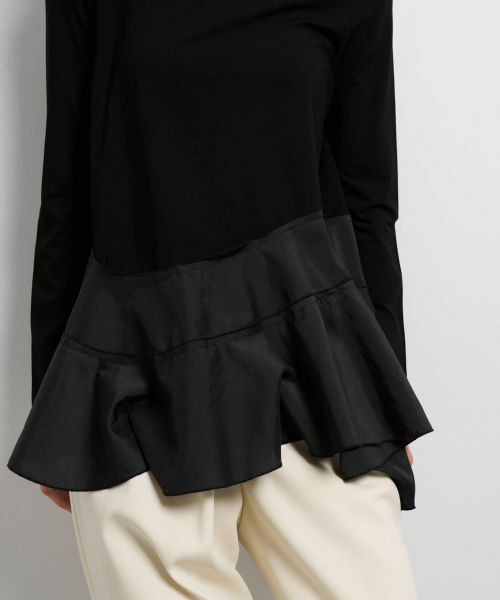 LANVIN en Bleu / ランバン オン ブルー Tシャツ | アシンメトリーヘムタートル | 詳細17