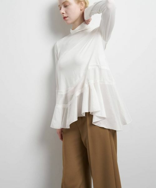 LANVIN en Bleu / ランバン オン ブルー Tシャツ | アシンメトリーヘムタートル | 詳細5