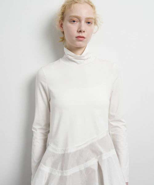 LANVIN en Bleu / ランバン オン ブルー Tシャツ | アシンメトリーヘムタートル | 詳細7