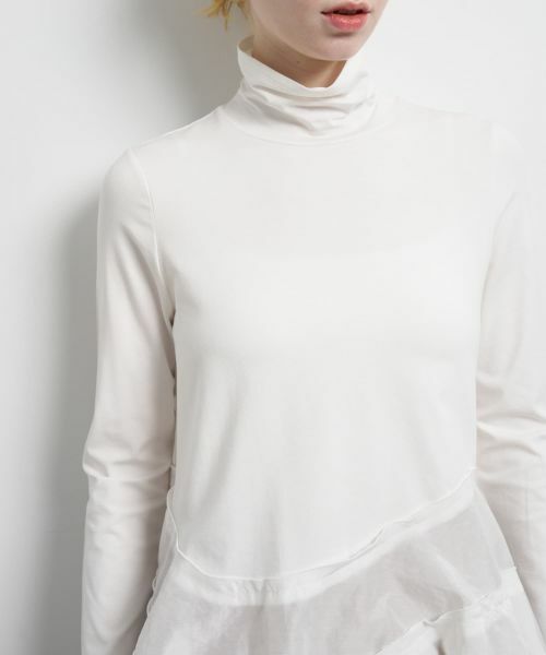 LANVIN en Bleu / ランバン オン ブルー Tシャツ | アシンメトリーヘムタートル | 詳細8