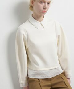 LANVIN en Bleu / ランバン オン ブルー Tシャツ | シャツカラーコンビカットソー