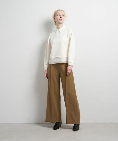 LANVIN en Bleu / ランバン オン ブルー Tシャツ | シャツカラーコンビカットソー | 詳細1