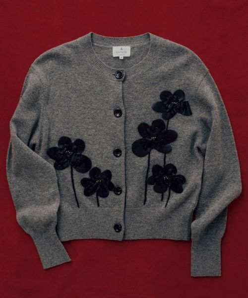 LANVIN en Bleu / ランバン オン ブルー カーディガン・ボレロ | フラワー刺繍カーディガン | 詳細9