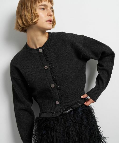 LANVIN en Bleu / ランバン オン ブルー カーディガン・ボレロ | タフタトリムニットカーディガン | 詳細12