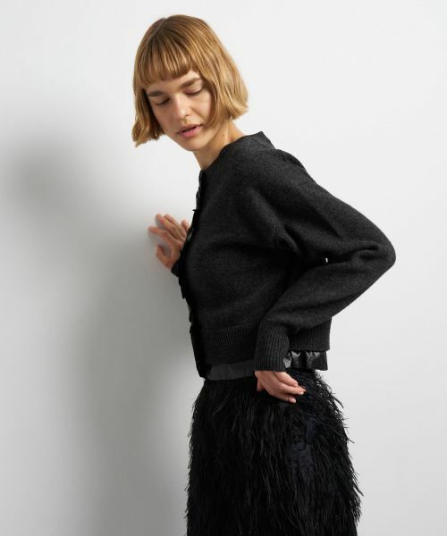 LANVIN en Bleu / ランバン オン ブルー カーディガン・ボレロ | タフタトリムニットカーディガン | 詳細13