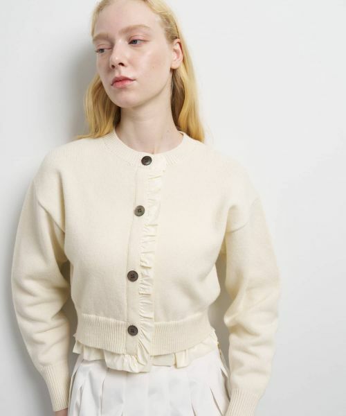 LANVIN en Bleu / ランバン オン ブルー カーディガン・ボレロ | タフタトリムニットカーディガン | 詳細4