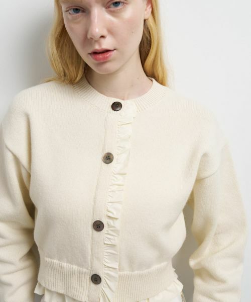 LANVIN en Bleu / ランバン オン ブルー カーディガン・ボレロ | タフタトリムニットカーディガン | 詳細7