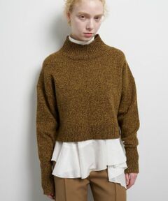 LANVIN en Bleu / ランバン オン ブルー ニット・セーター | メランジクロップドハイネックニット