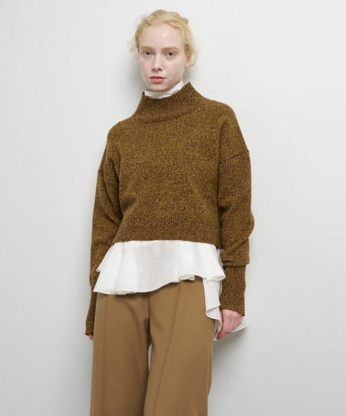 LANVIN en Bleu / ランバン オン ブルー ニット・セーター | メランジクロップドハイネックニット | 詳細11