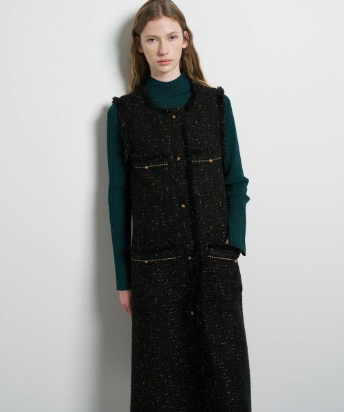 LANVIN en Bleu / ランバン オン ブルー ドレス | ツイードジレワンピース | 詳細10