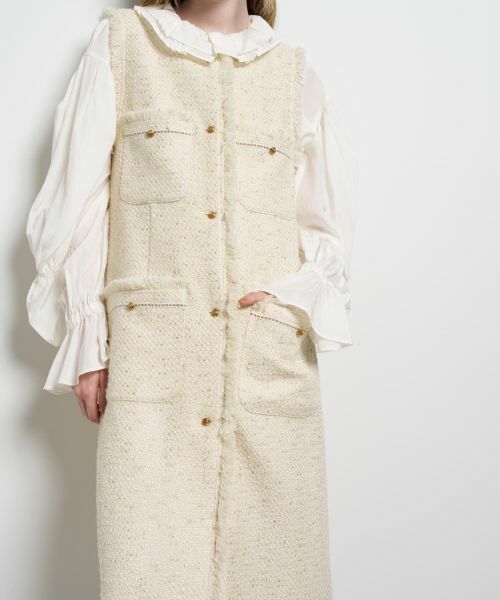 LANVIN en Bleu / ランバン オン ブルー ドレス | ツイードジレワンピース | 詳細6