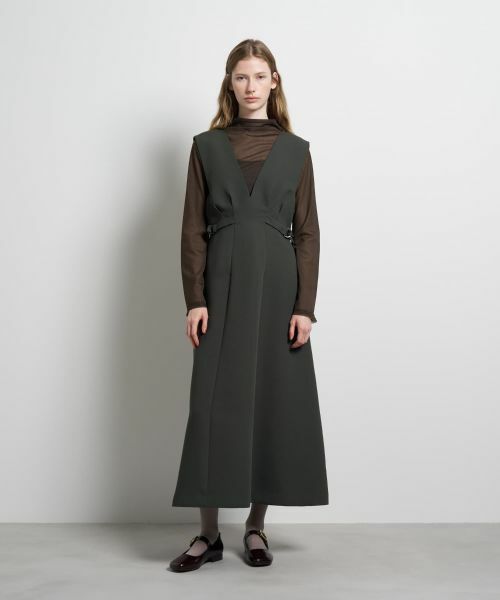 LANVIN en Bleu / ランバン オン ブルー ドレス | ダブルクロスジャンバースカート | 詳細1