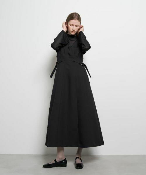 LANVIN en Bleu / ランバン オン ブルー ドレス | ダブルクロスジャンバースカート | 詳細11