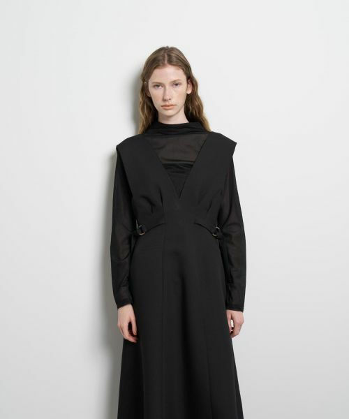 LANVIN en Bleu / ランバン オン ブルー ドレス | ダブルクロスジャンバースカート | 詳細12