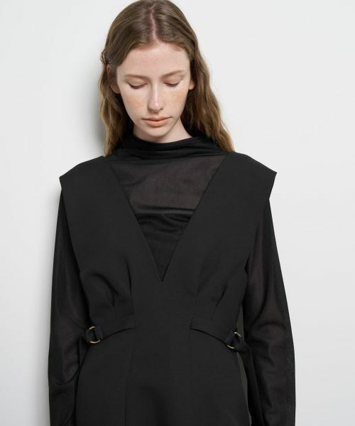 LANVIN en Bleu / ランバン オン ブルー ドレス | ダブルクロスジャンバースカート | 詳細13