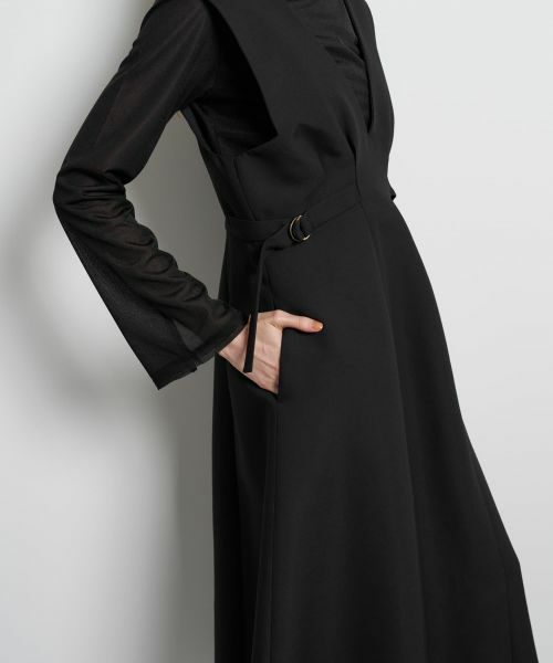 LANVIN en Bleu / ランバン オン ブルー ドレス | ダブルクロスジャンバースカート | 詳細14