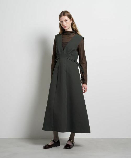 LANVIN en Bleu / ランバン オン ブルー ドレス | ダブルクロスジャンバースカート | 詳細2