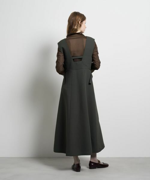 LANVIN en Bleu / ランバン オン ブルー ドレス | ダブルクロスジャンバースカート | 詳細3