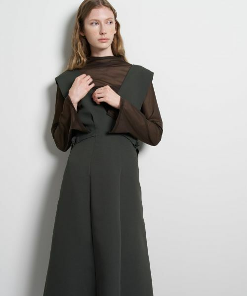 LANVIN en Bleu / ランバン オン ブルー ドレス | ダブルクロスジャンバースカート | 詳細4