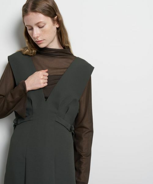 LANVIN en Bleu / ランバン オン ブルー ドレス | ダブルクロスジャンバースカート | 詳細5