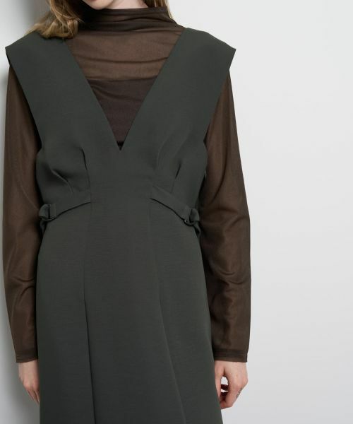 LANVIN en Bleu / ランバン オン ブルー ドレス | ダブルクロスジャンバースカート | 詳細6