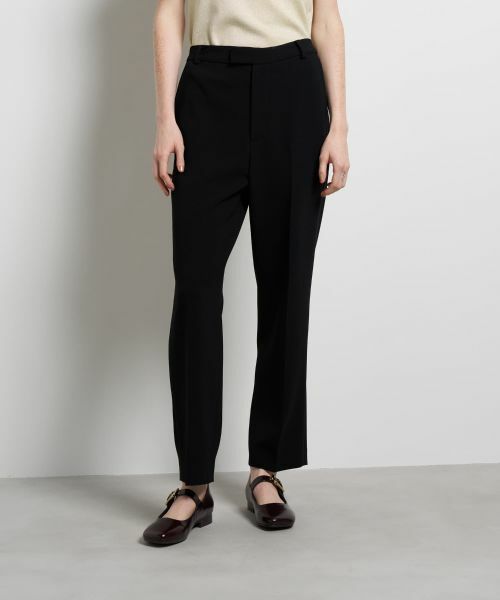 LANVIN en Bleu / ランバン オン ブルー その他パンツ | トリアセテートテーパードパンツ（ブラック）