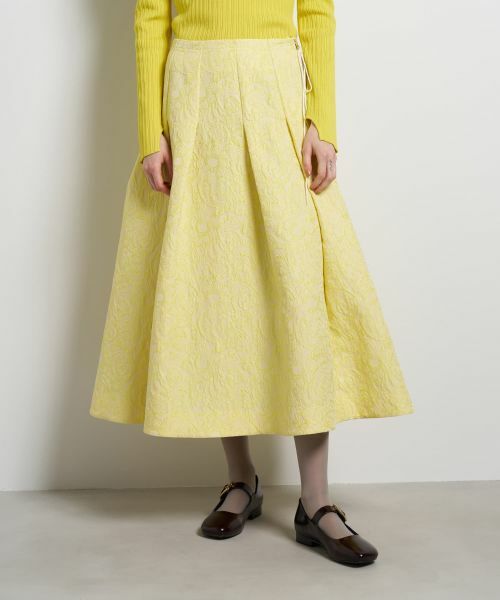 LANVIN en Bleu / ランバン オン ブルー ロング・マキシ丈スカート | ペイズリージャガードタックスカート | 詳細4