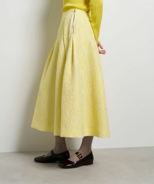 LANVIN en Bleu / ランバン オン ブルー ロング・マキシ丈スカート | ペイズリージャガードタックスカート | 詳細5