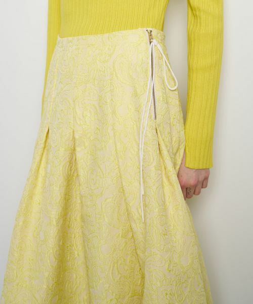 LANVIN en Bleu / ランバン オン ブルー ロング・マキシ丈スカート | ペイズリージャガードタックスカート | 詳細7