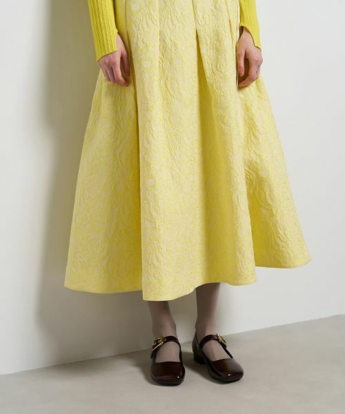 LANVIN en Bleu / ランバン オン ブルー ロング・マキシ丈スカート | ペイズリージャガードタックスカート | 詳細8