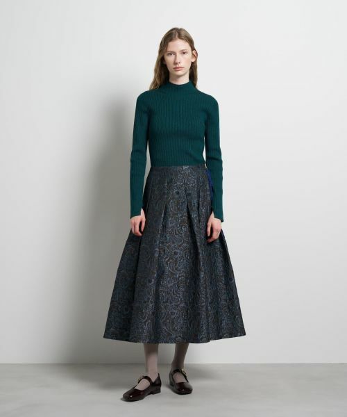 LANVIN en Bleu / ランバン オン ブルー ロング・マキシ丈スカート | ペイズリージャガードタックスカート | 詳細9