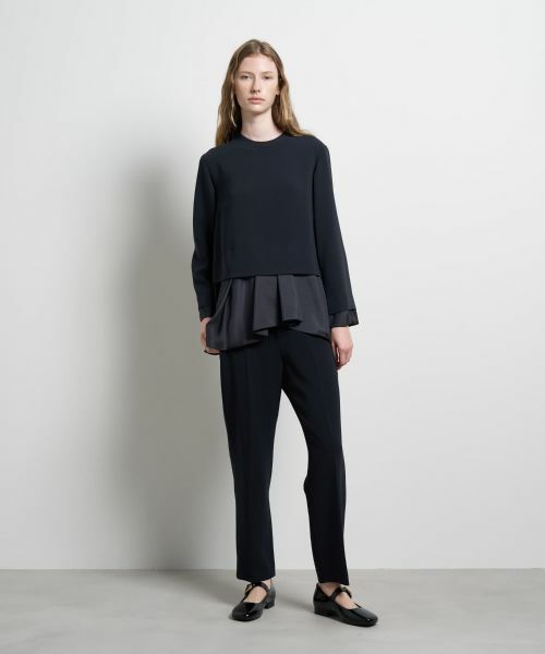 LANVIN en Bleu / ランバン オン ブルー シャツ・ブラウス | トリアセテートコンビブラウス | 詳細1