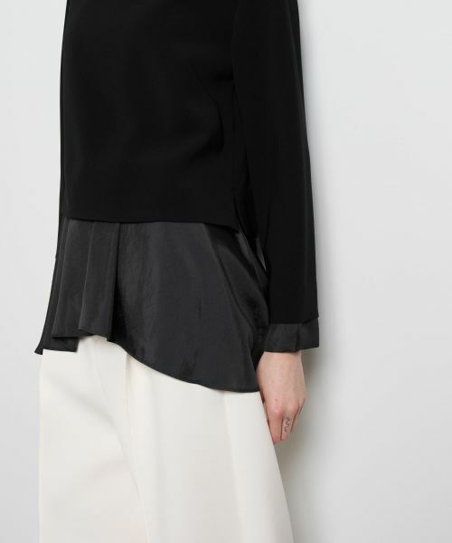 LANVIN en Bleu / ランバン オン ブルー シャツ・ブラウス | トリアセテートコンビブラウス | 詳細25