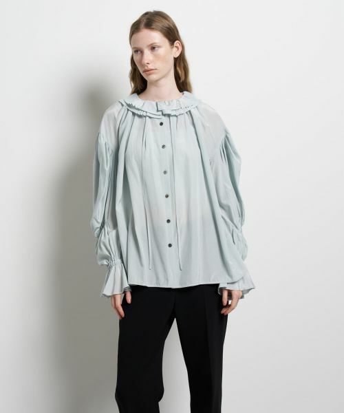 LANVIN en Bleu / ランバン オン ブルー シャツ・ブラウス | トリアセローンフリルカラーブラウス | 詳細4