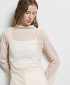 LANVIN en Bleu / ランバン オン ブルー Tシャツ | シアートリコットフレアスリーブカットソー