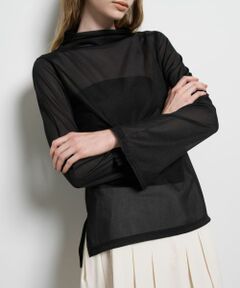 LANVIN en Bleu / ランバン オン ブルー Tシャツ | シアートリコットフレアスリーブカットソー