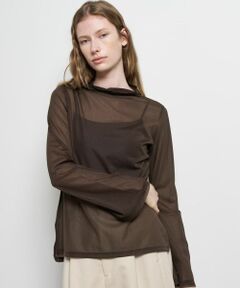 LANVIN en Bleu / ランバン オン ブルー Tシャツ | シアートリコットフレアスリーブカットソー