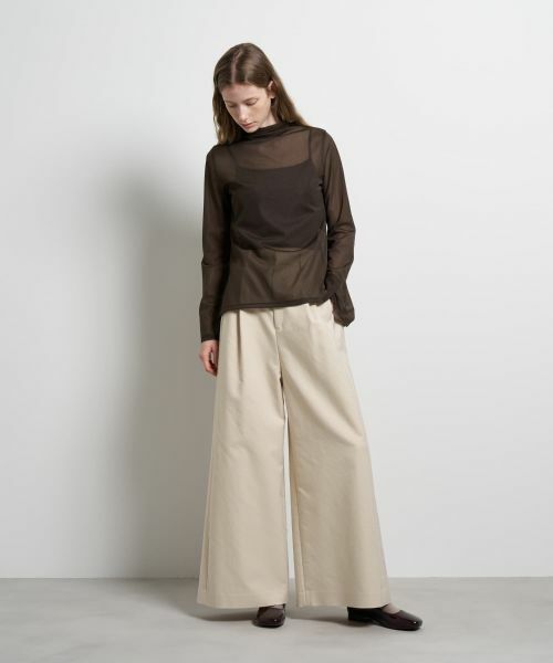 LANVIN en Bleu / ランバン オン ブルー Tシャツ | シアートリコットフレアスリーブカットソー | 詳細1