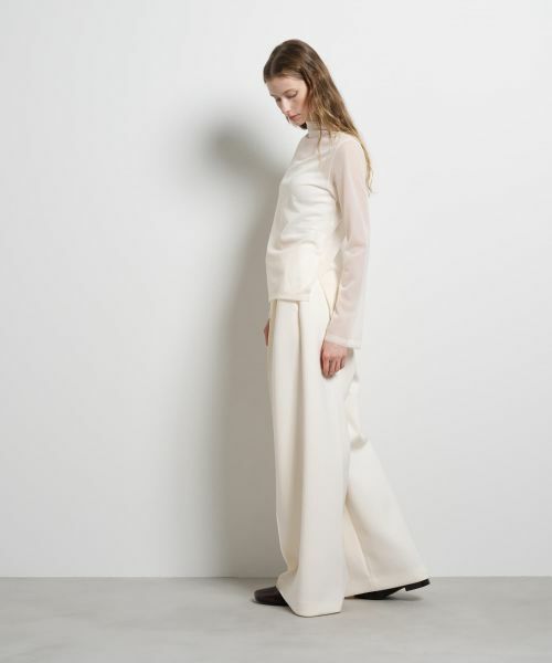 LANVIN en Bleu / ランバン オン ブルー Tシャツ | シアートリコットフレアスリーブカットソー | 詳細11