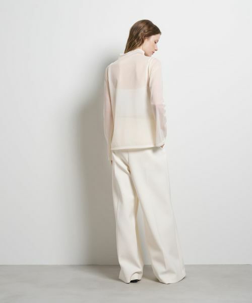 LANVIN en Bleu / ランバン オン ブルー Tシャツ | シアートリコットフレアスリーブカットソー | 詳細12