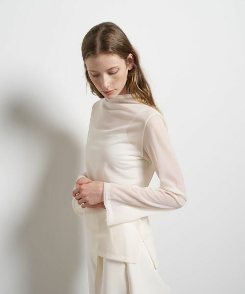 LANVIN en Bleu / ランバン オン ブルー Tシャツ | シアートリコットフレアスリーブカットソー | 詳細14