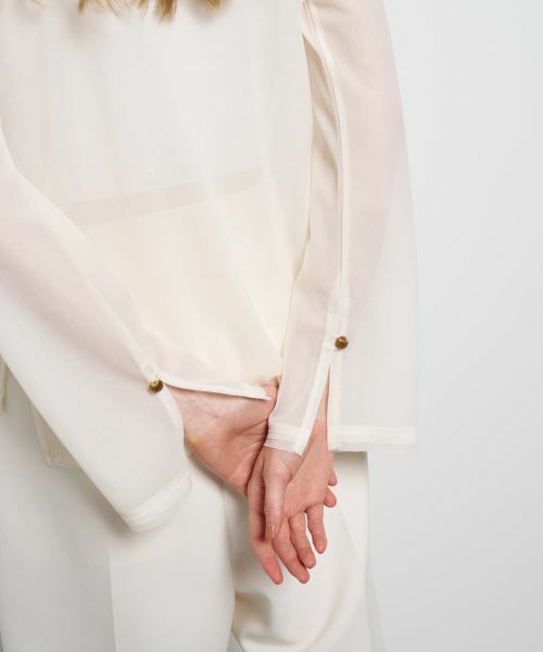 LANVIN en Bleu / ランバン オン ブルー Tシャツ | シアートリコットフレアスリーブカットソー | 詳細16