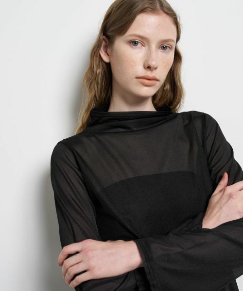 LANVIN en Bleu / ランバン オン ブルー Tシャツ | シアートリコットフレアスリーブカットソー | 詳細23