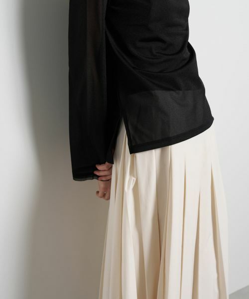 LANVIN en Bleu / ランバン オン ブルー Tシャツ | シアートリコットフレアスリーブカットソー | 詳細24